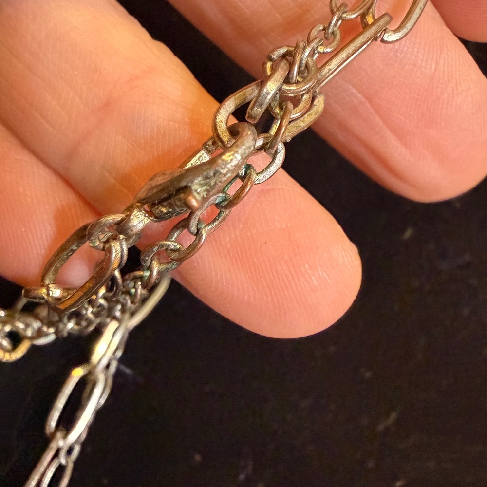 Layered Silver Tone Chain Necklace Medallion Pendant Boho Y2K - Picture 8 of 8